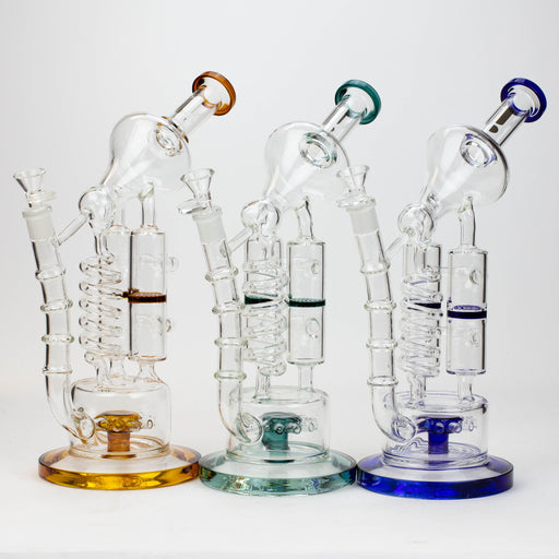 13" Infyniti Coil, dual honeycome and flower diffuser glass recycler bong Other Shaped Bong ONE