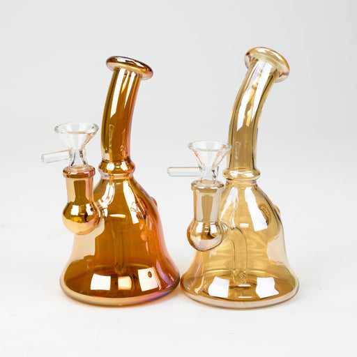 6" fixed 3 hole diffuser bell Metallic tinted bubbler [V16] Glass Bong Canadian Distributor