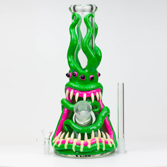 12.5"  Resin 3D artwork 7mm glass beaker water bong [TS102]