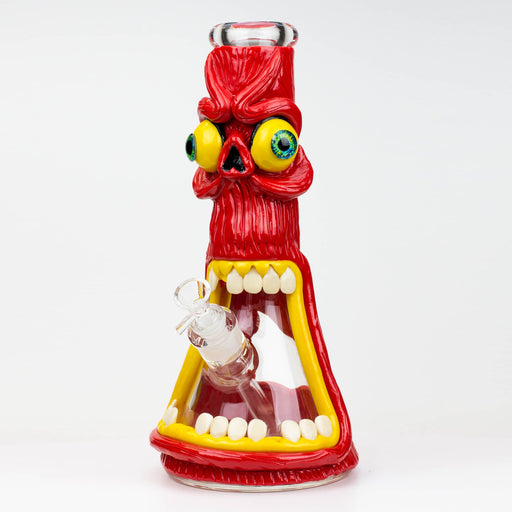 12.5" Resin 3D artwork 7mm glass beaker water bong [TS103] Resin · Silicone · Plastic Bong ONE A (Red)