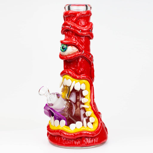 12.5" Resin 3D artwork 7mm glass beaker water bong [TS101] Resin Bong ONE A (Red)