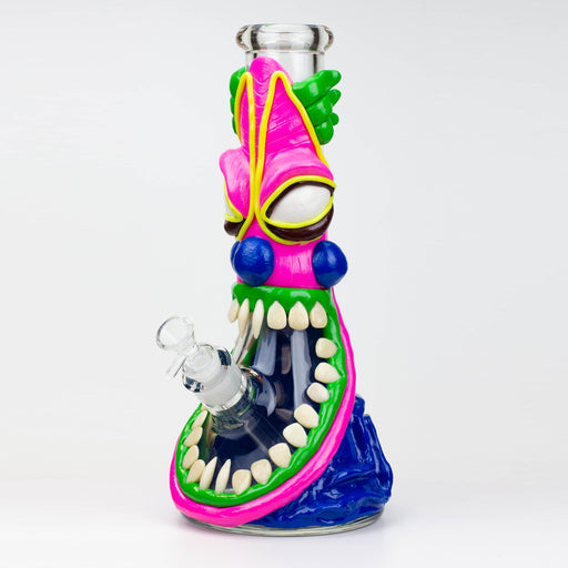 12.5" Resin 3D artwork 7mm glass beaker water bong [TS109] Resin Bong ONE A (Blue)