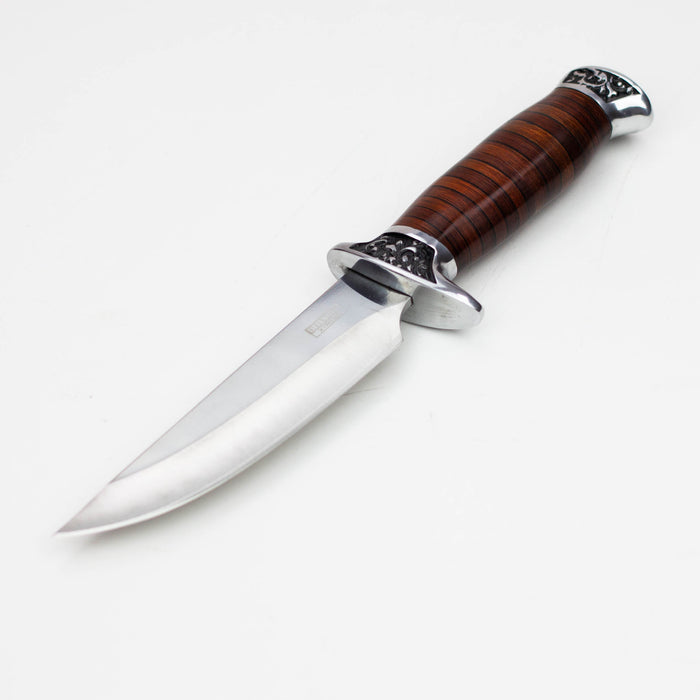 10" Hunt-Down Fixed Blade Knife  engraved Handle and Nylon  Sheath [9115]