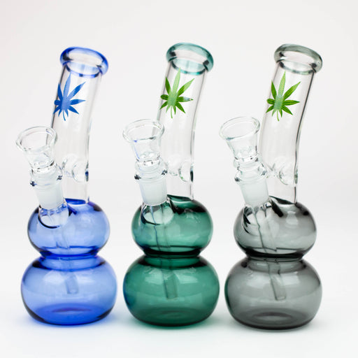 7" color double ball glass water bong Other Shaped Bong ONE