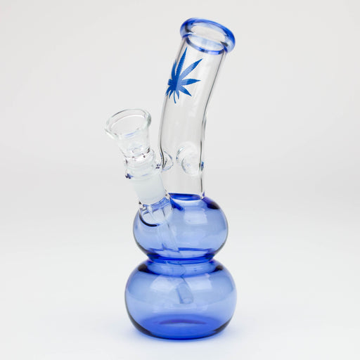 7" color double ball glass water bong Other Shaped Bong ONE Blue