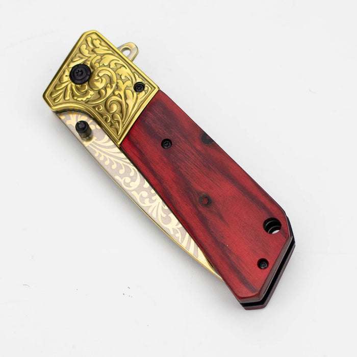 The Bone Edge  8.5" Rose wood Handle - Folding Knife [13023]