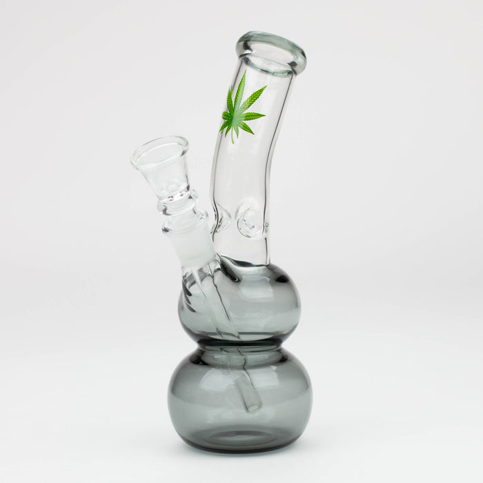 7" color  double ball glass water bong