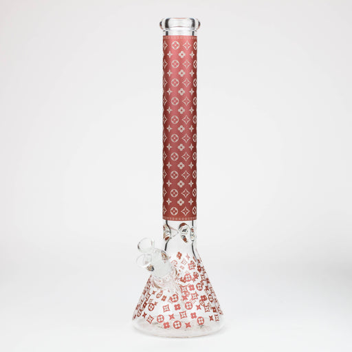18" LV Glow in the dark 7 mm glass water bong Beaker Bong ONE Red