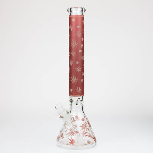18" Leaf Glow in the dark 7 mm glass water bong Beaker Bong ONE Red