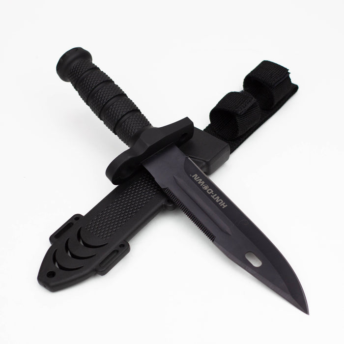 Hunt-Down 12.5"  All Black Hunting Knife [HD-13395]