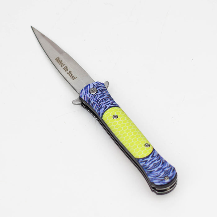 8.5" Folding Knife  Rescue Stainless Steel Unique Art Handle [13436]