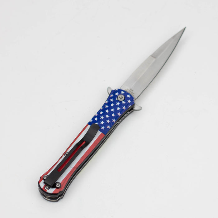 8.5" Folding Knife  Rescue Stainless Steel Unique Art Handle [13436]