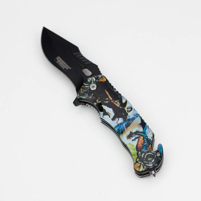 Defender-Xtreme  8.5" Queen Dragon - Folding Knife With Belt Clip [13166]