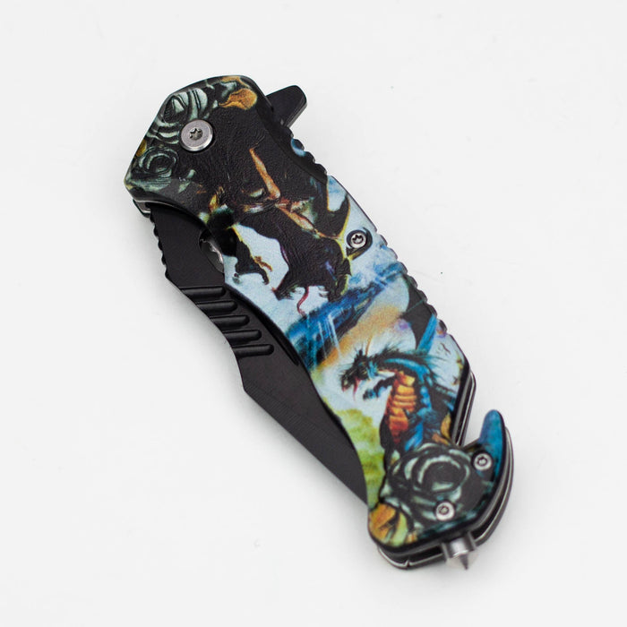 Defender-Xtreme  8.5" Queen Dragon - Folding Knife With Belt Clip [13166]