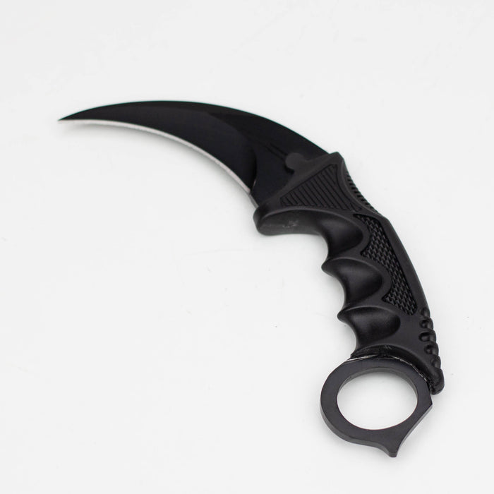 Defender 7.5" All  Black Karambit Stainless Steel Tactical Hunting  Knife Sheath [13639]