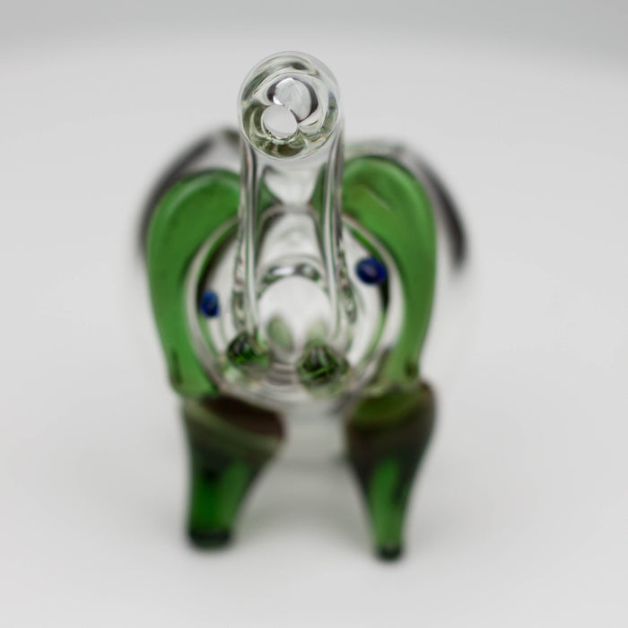 5" Standing elephant clear glass hand pipe