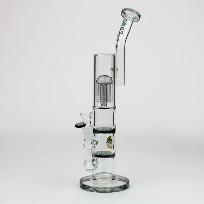 16" tree arm percolator and honeycomb diffuser glass bong [B8] Glass Bong Canadian Distributor Black