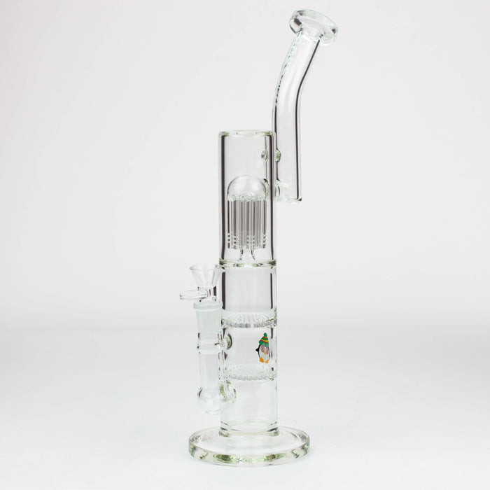 16" tree arm percolator and honeycomb diffuser glass bong [B8] Glass Bong Canadian Distributor Clear