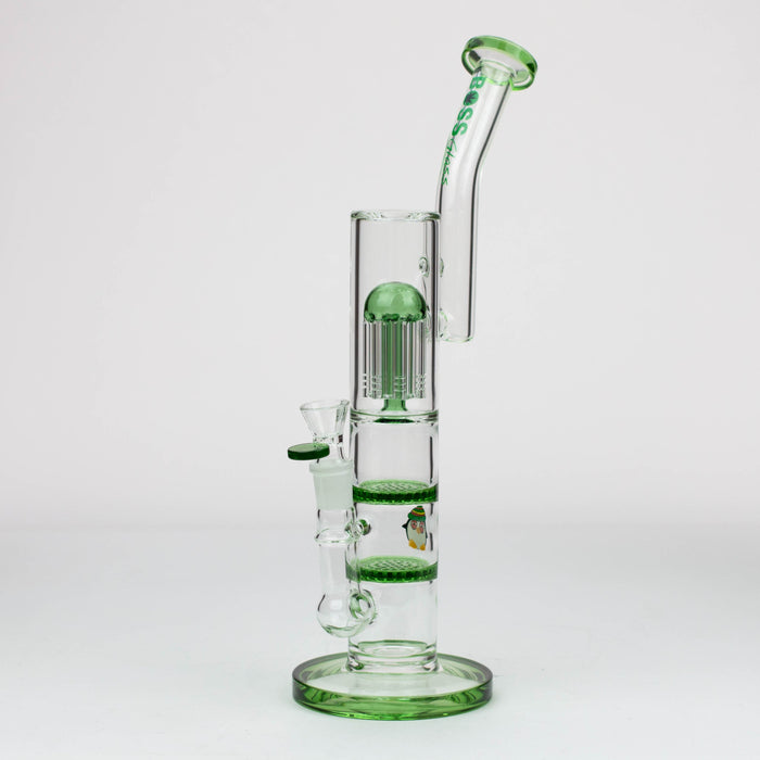 16" tree arm percolator and honeycomb diffuser glass bong [B8] Glass Bong Canadian Distributor Green