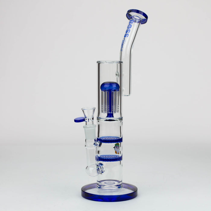 16" tree arm percolator and honeycomb diffuser glass bong [B8] Glass Bong Canadian Distributor Blue