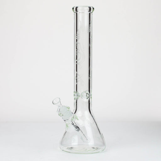 16" Genie pattern 9 mm clear glass water bong [20024] Beaker Bong ONE