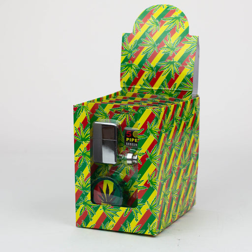 Metal Pipe,Grinder, Lighter and screen set Box of 6 [SCP15009] Metal Pipe Canadian Distributor