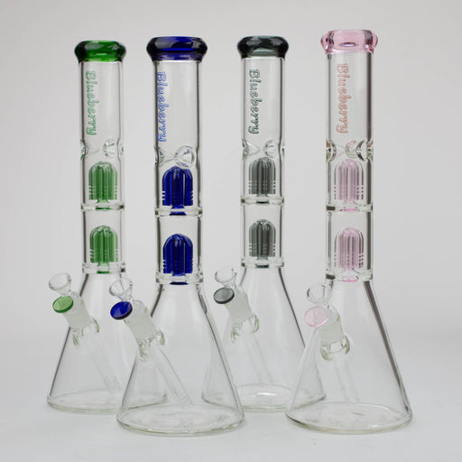 Blueberry-15 inch Double Tree Perc Beaker [S387] Glass Rig High-End Brands Glass