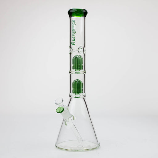 Blueberry-15 inch Double Tree Perc Beaker [S387] Glass Rig High-End Brands Glass Green