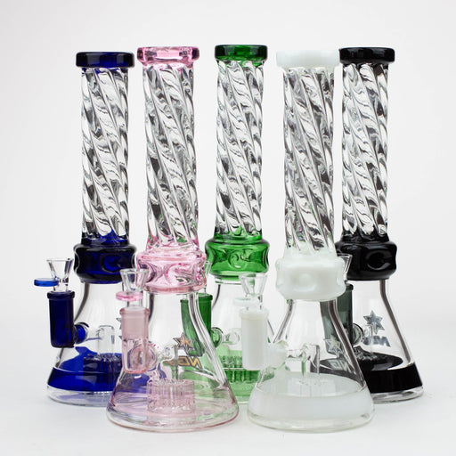 NG-14 inch Spiral Tube Tree Perc Beaker [S357] Glass Bong High-End Brands Glass