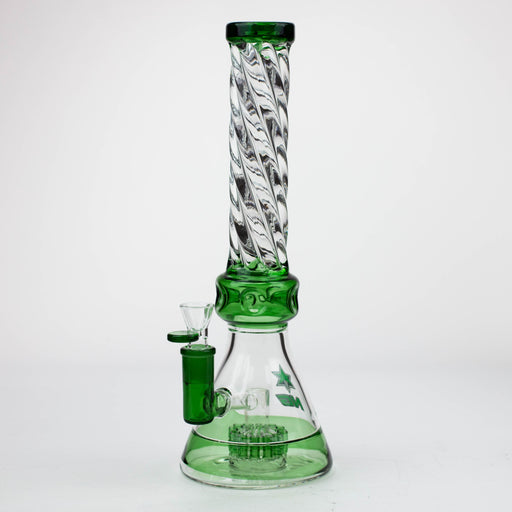 NG-14 inch Spiral Tube Tree Perc Beaker [S357] Glass Bong High-End Brands Glass Green