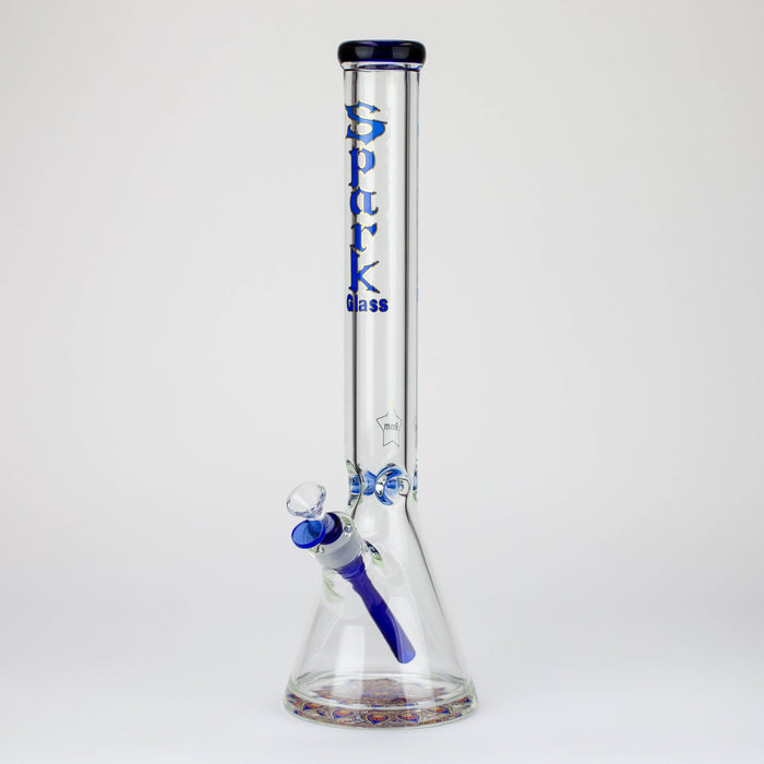 18" Spark 9 mm glass water bong with thick base