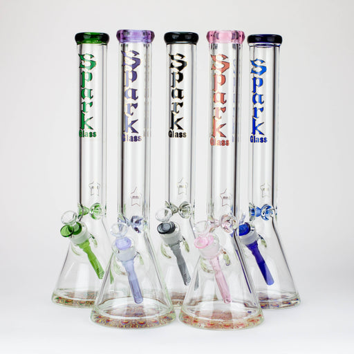 18" Spark 9 mm glass water bong with thick base Beaker Bong ONE