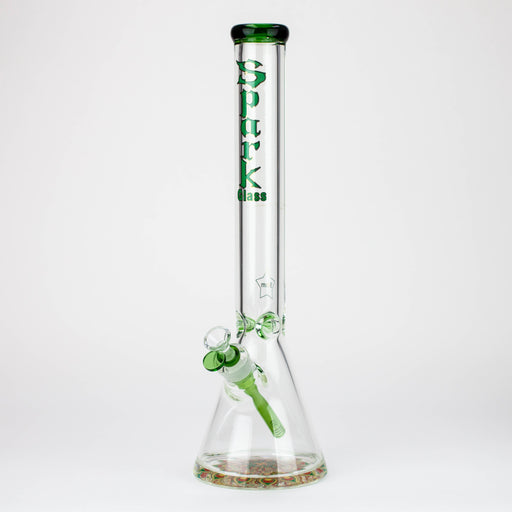 18" Spark 9 mm glass water bong with thick base Beaker Bong ONE Green