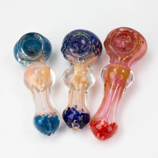 4.5" Gold fumed heavy glass hand pipe [9681] Glass Pipe ONE