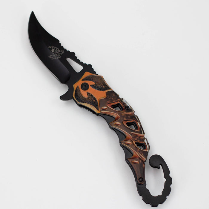 8.5" Tiger-USA® Scorpion yellow pocket knife [SJ-189YL]