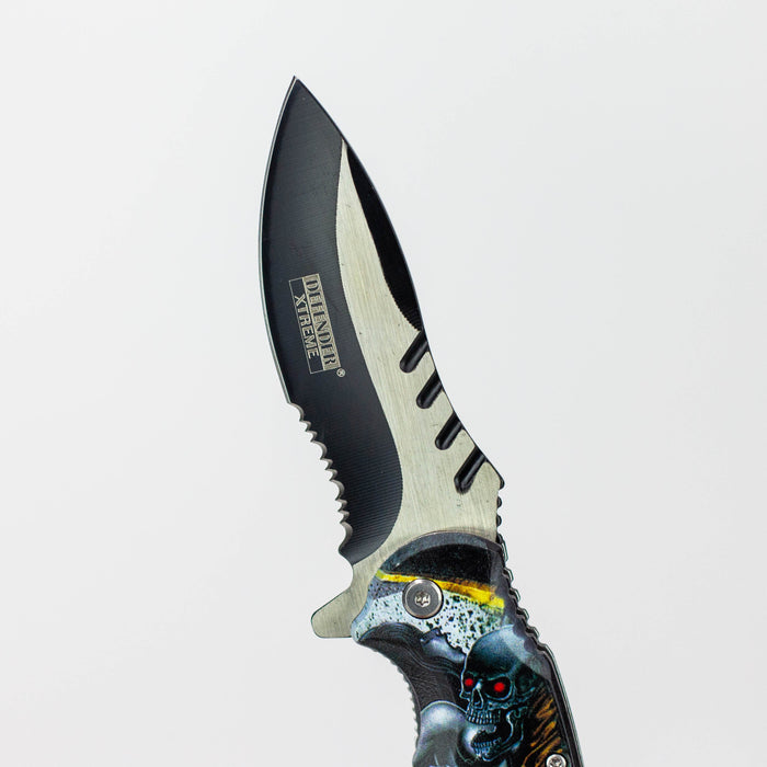 Defender-Xtreme 8.5″ Reaper Skull Folding Knife Stainless Bottle Opener [13429]
