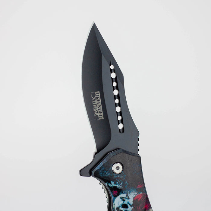 Defender-Xtreme 8.5″ Glass Breaker Lady & Skull Folding Knife [13431]