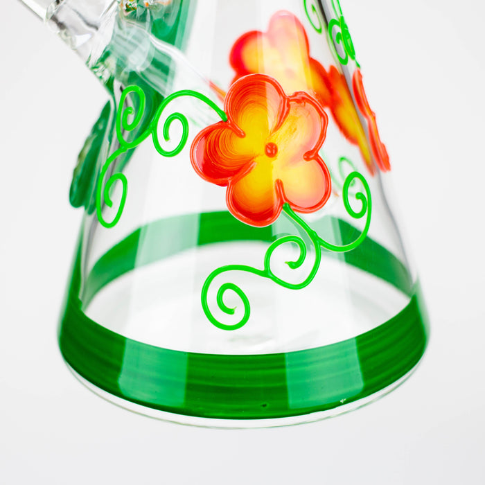 14" Resin 3D Glow in the dark artwork 7mm glass beaker water bong [GB208]