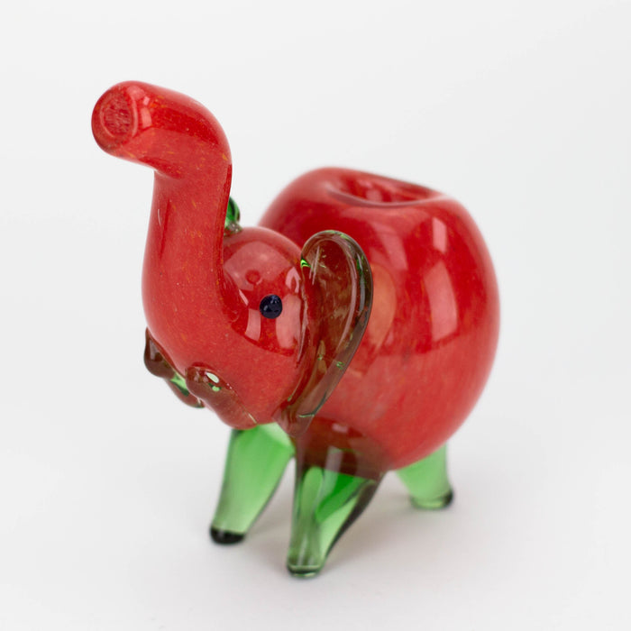Standing XL elephant glass hand pipe-Solid Color