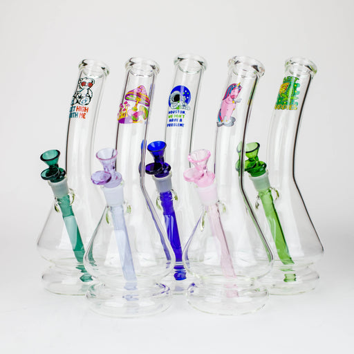 12" 2-in-1 Beaker Glass Bong - Cartoon Design [XTR2022-03] Glass Bong Canadian Distributor