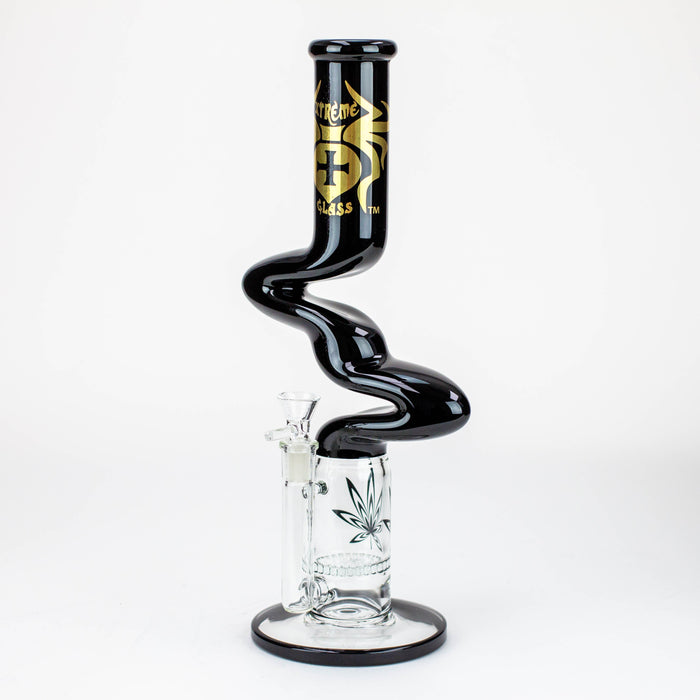 14" Xtream Zig-zag glass water bong [XTR-Z020] Glass Bong Canadian Distributor