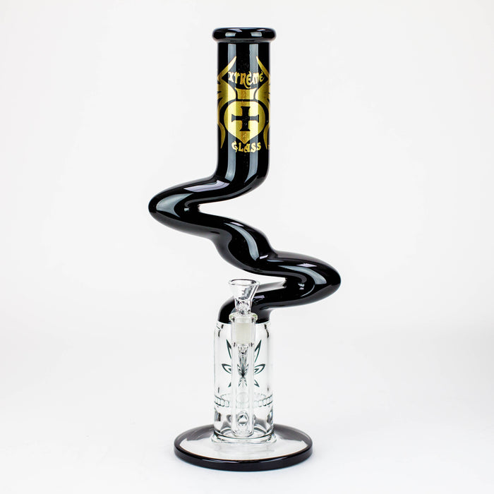 14" Xtream Zig-zag glass water bong [XTR-Z020] Glass Bong Canadian Distributor