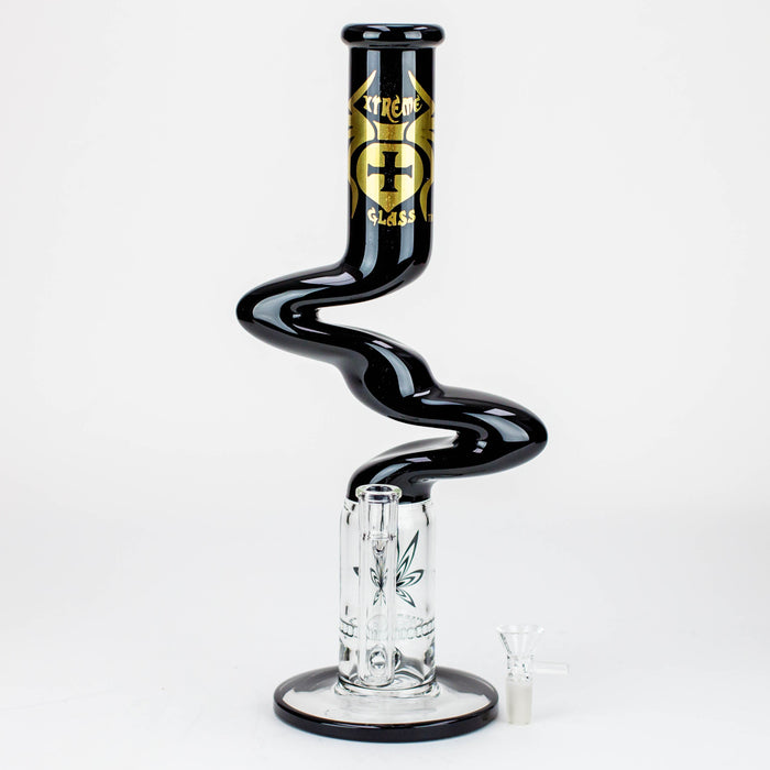 14" Xtream Zig-zag glass water bong [XTR-Z020] Glass Bong Canadian Distributor