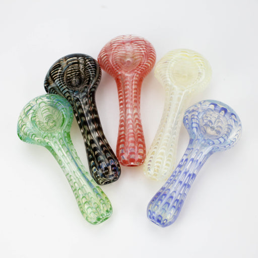 4 inch Iridescent Worked Hand Pipe [GXY021] Glass Pipe High-End Brands Glass