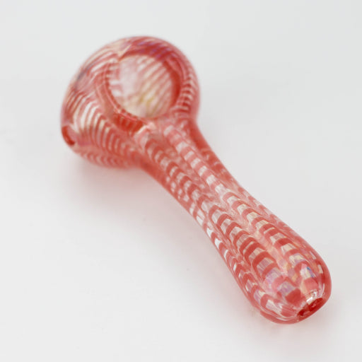 4 inch Iridescent Worked Hand Pipe [GXY021] Glass Pipe High-End Brands Glass RED