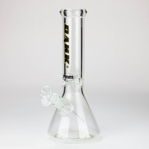 Dank -12" 7mm glass bong with Glitter Logo Glass Bong Northern Aurora Trading Ltd Black / Clear