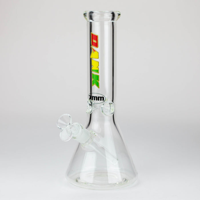 Dank -12" 7mm glass bong with Glitter Logo Glass Bong Northern Aurora Trading Ltd Rasta / Clear