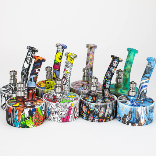 5" silicone detachable water bong with Titanium nail Silicone Bong ONE