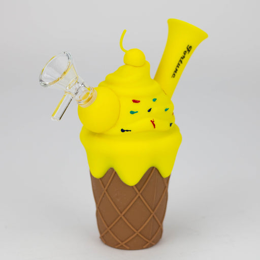 5.5" Silicone Ice Cream Water Pipe Silicone Bong ONE Yellow