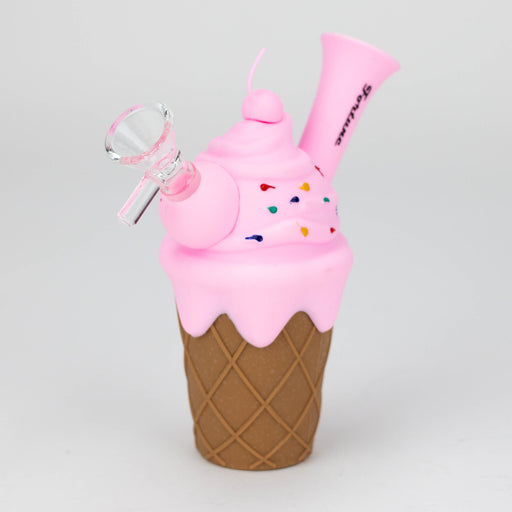 5.5" Silicone Ice Cream Water Pipe Silicone Bong ONE Pink